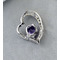 Fialové strieborné srdce v tvare vyložené diamantové šperky žien náhrdelník - Strana 2
