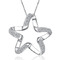 Kľučkové ženy Strieborná Päťcestná hviezda Inlaid diamantový náhrdelník - Strana 1