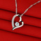 Fialové strieborné srdce v tvare vyložené diamantové šperky žien náhrdelník - Strana 3