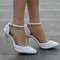 Sandále na vysokom podpätku korálkové kamienkové sandále biele svadobné topánky - Strana 3