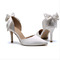 Biele svadobné topánky saténové svadobné topánky vysoké podpätky jesenné a zimné modely - Strana 2