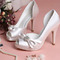 Svadobné topánky s otvorenou špičkou, saténové nepremokavé topánky na vysokom podpätku, svadobné vysoké podpätky - Strana 2
