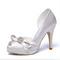 Svadobné topánky s otvorenou špičkou, saténové nepremokavé topánky na vysokom podpätku, svadobné vysoké podpätky - Strana 1