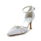 Biele čipkované svadobné topánky svadobné topánky s kamienkami dámske ihlové drahokamové topánky pre družičky - Strana 1