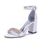 Veľkoformátové sandále na vysokom podpätku, saténové a štrasové dámske svadobné topánky na vysokom podpätku - Strana 1