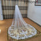Jednovrstvový svadobný závoj čipka svadobný závoj nášivka biely slonovinový závoj 3 metre - Strana 2
