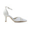 Biele čipkované svadobné topánky svadobné topánky s kamienkami dámske ihlové drahokamové topánky pre družičky - Strana 2