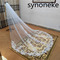 Čipkovaný svadobný závoj slonovinový závoj s hrebeňom jednovrstvový sieťovaný biely čipkovaný závoj 3M - Strana 3