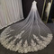White Exquisite Lace Veil Cathedral Flitrový závoj Stereo čipkovaný svadobný závoj - Strana 1