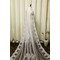 Jednovrstvový čipkovaný závoj na svadbu svadobný závoj z bielej slonoviny s kovovým hrebeňovým závojom - Strana 4