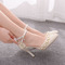 Sandále na vysokom podpätku korálkové kamienkové sandále biele svadobné topánky - Strana 6