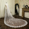 Jednovrstvový čipkovaný závoj na svadbu svadobný závoj z bielej slonoviny s kovovým hrebeňovým závojom - Strana 1