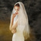 Jednoduchý svadobný závoj nevesta svadobná čelenka fotoateliér foto závoj dvojitý objednávka perlový závoj - Strana 1