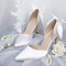 Biele svadobné topánky saténové svadobné topánky vysoké podpätky jesenné a zimné modely - Strana 1
