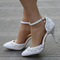 Sandále na vysokom podpätku korálkové kamienkové sandále biele svadobné topánky - Strana 1