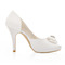 Biele svadobné vysoké podpätky saténové hodvábne svadobné topánky ihlové topánky pre ženy - Strana 2