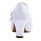 Biele čipkované svadobné topánky na vysokom podpätku s guľatými špičkami na vysokom podpätku svadobné topánky pre družičku - Strana 5