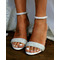 Dámske sandále na vysokom podpätku perlové svadobné sandále banketové sandále - Strana 3
