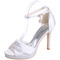 Saténové svadobné dámske topánky s platformou na vysokom podpätku s otvorenými špičkami na sandále - Strana 6