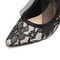 Čierne čipkované svadobné topánky s mašľou a vysokými podpätkami so špicatými prstami na páskové párty topánky - Strana 3