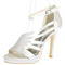 Svadobné topánky na vysokom podpätku, svadobné sandále na vysokom podpätku, saténové svadobné topánky pre družičku - Strana 1
