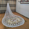 Svadobný čipkový svadobný závoj s hrebeňovým vlečným závojom biely závoj čipka slonovinový závoj - Strana 2