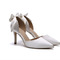 Biele svadobné topánky saténové svadobné topánky vysoké podpätky jesenné a zimné modely - Strana 5