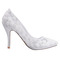 Jarná čipka plytká ústa špicaté topánky vyšívané kvety vysoké podpätky biele svadobné topánky - Strana 1