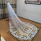 Jednovrstvový svadobný závoj čipka svadobný závoj nášivka biely slonovinový závoj 3 metre - Strana 3