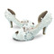 Saténové veľké svadobné topánky čipkované kvetinové vysoké podpätky svadobné topánky topánky pre družičku - Strana 1