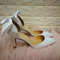 Biele svadobné topánky saténové svadobné topánky vysoké podpätky jesenné a zimné modely - Strana 4