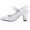 Biele čipkované svadobné topánky na vysokom podpätku s guľatými špičkami na vysokom podpätku svadobné topánky pre družičku - Strana 3