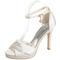 Saténové svadobné dámske topánky s platformou na vysokom podpätku s otvorenými špičkami na sandále - Strana 2