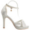 Saténové svadobné dámske topánky s platformou na vysokom podpätku s otvorenými špičkami na sandále - Strana 7
