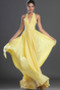 Prírodné pása Ríša Skladaný Svetlo žltá Šifón Drobunký Večerné šaty - Strana 2
