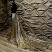 Flitre vlečka sukňa odopínacia sukňa vlečka zlaté šaty svadobné odopínacia sukňa svadobné šaty vlastná veľkosť