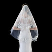 Svadobné závoje módne dvojité závoje Svadobné doplnky Jemné čipkované závoje Krátke závoje