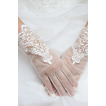 Svadobné rukavice Fabric Čipka malebná krajková výzdoba