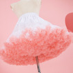 Ružová elastická spodnička s nafúknutým tylom v páse, princezná Balet Dance Pettiskirts Lolita Cosplay, Rainbow Cloud Krátka Tutu sukňa 45 cm