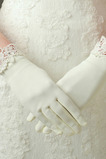 Slonoviny vhodné Satin Lace krátke svadobné rukavice