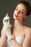Svadobné rukavice Plná prstová čipka Ivory Short Fashion Spring