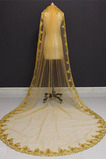 3M zlatý flitrový svadobný závoj čipky flitrový závoj katedrálny svadobný závoj