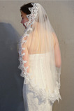 Jednovrstvová s hrebienkom na vlasy závojom vo vode rozpustným čipkovým závojom doplnky na svadobné šaty závojom