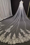 White Exquisite Lace Veil Cathedral Flitrový závoj Stereo čipkovaný svadobný závoj