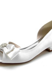 Svadobné topánky pre nevestu Nízke podpätky s kamienkami Svadobné topánky Saténové večerné plesové topánky