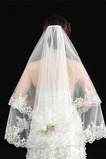 Svadobný závoj elegantný krátky závoj skutočný fotografický závoj jedna vrstva bieleho svadobného závoja zo slonoviny