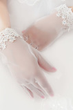 Svadobné rukavice Moderné letné čipky Biele plné prstové dekorácie
