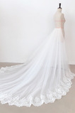 Odnímateľné svadobné šaty tylová sukňa Odnímateľné čipkované gázové šaty s dlhým chvostom