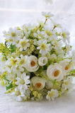 Zelené a biele čajové kvety ručné kytice Kórejské nevesty si vzal simuláciu