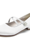 Svadobné balerínkové topánky s okrúhlou špičkou Elegantné spoločenské topánky na svadobnú párty Denné svadobné topánky